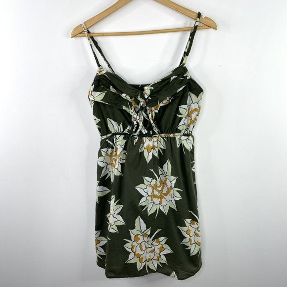 Anthropologie Dresses & Skirts - Anthropologie Porridge Size Medium Sleeveless Summer Sundress Army Green Floral